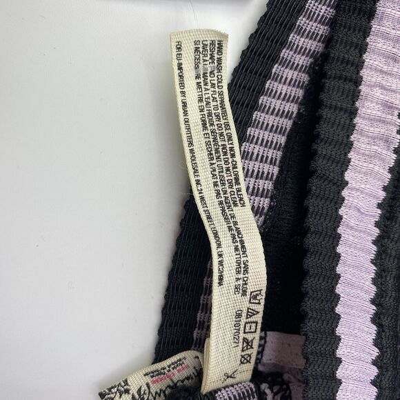 Free People Bralette Polka Dot Lace Striped Band Black Purple Size Small - Picture 4 of 8